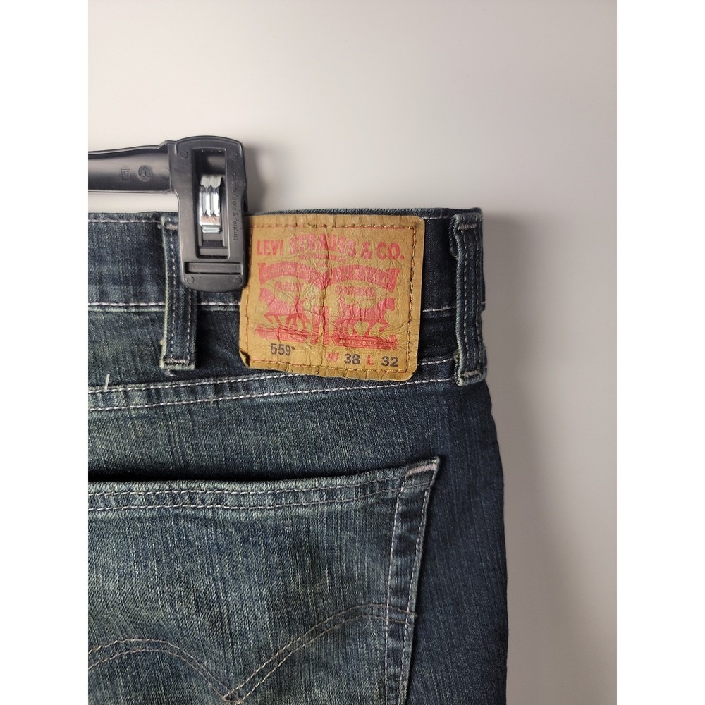 Levi's 559 Relaxed Fit Jeans Mens 38x32 Dark Wash Straight Leg Denim - Picture 5 of 10